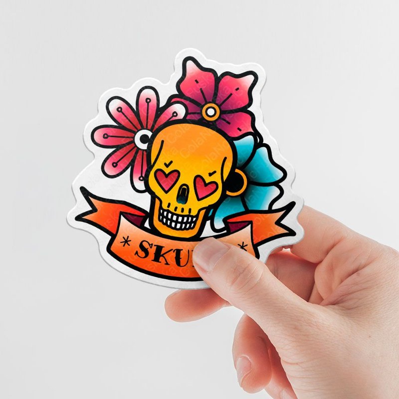 Skull and Flowers