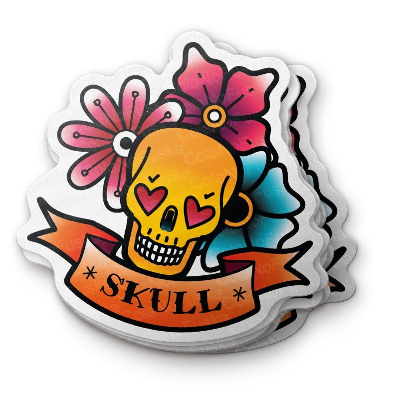 Skull and Flowers